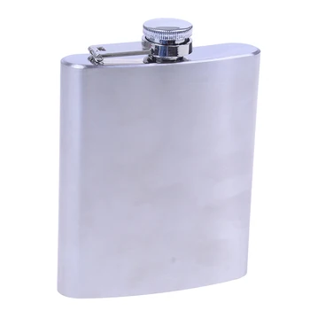 

TPXCKz Hot Sale New Stainless Steel Pocket Hip Flask Alcohol Whiskey Liquor Screw Cap 7 OZ Liquor Hip Flask 200ml