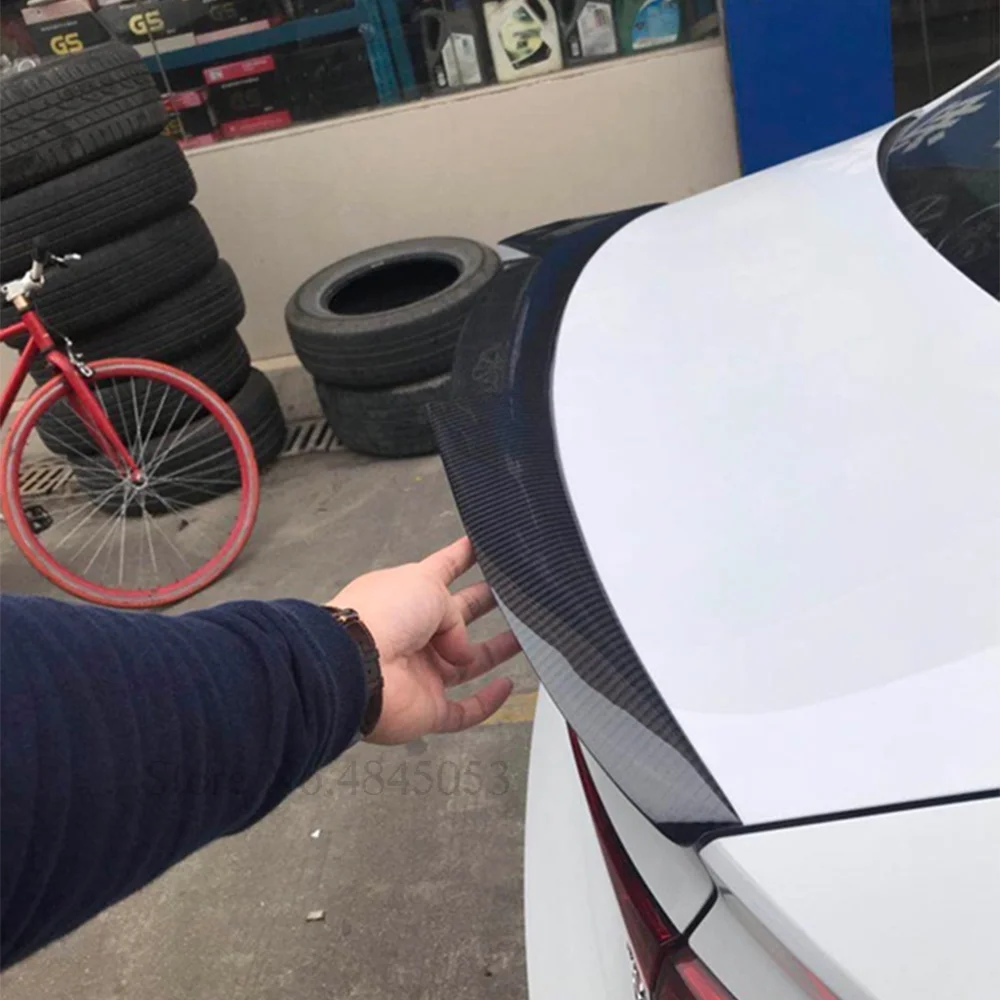 Для Audi A3 S3 Sedan 4 двери спойлер из углеродного волокна 2014 до 2018 АБС пластик