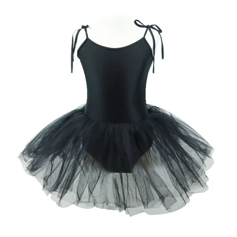 2018 Cute Ballet Tutu Dress For Children Girls Dancing Clothes Gymnastic Dress Leotards Costumes Sling Spandex Polyester 128 Black
