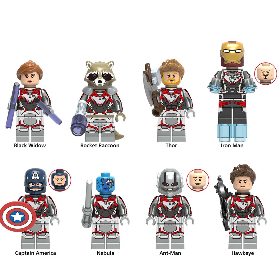 

Single Sale Super Heroes Avengers 4 Endgame Thanos Thor Rocket Raccoon Black Widow Nebula Legoe Minifigured Building Blocks Toys