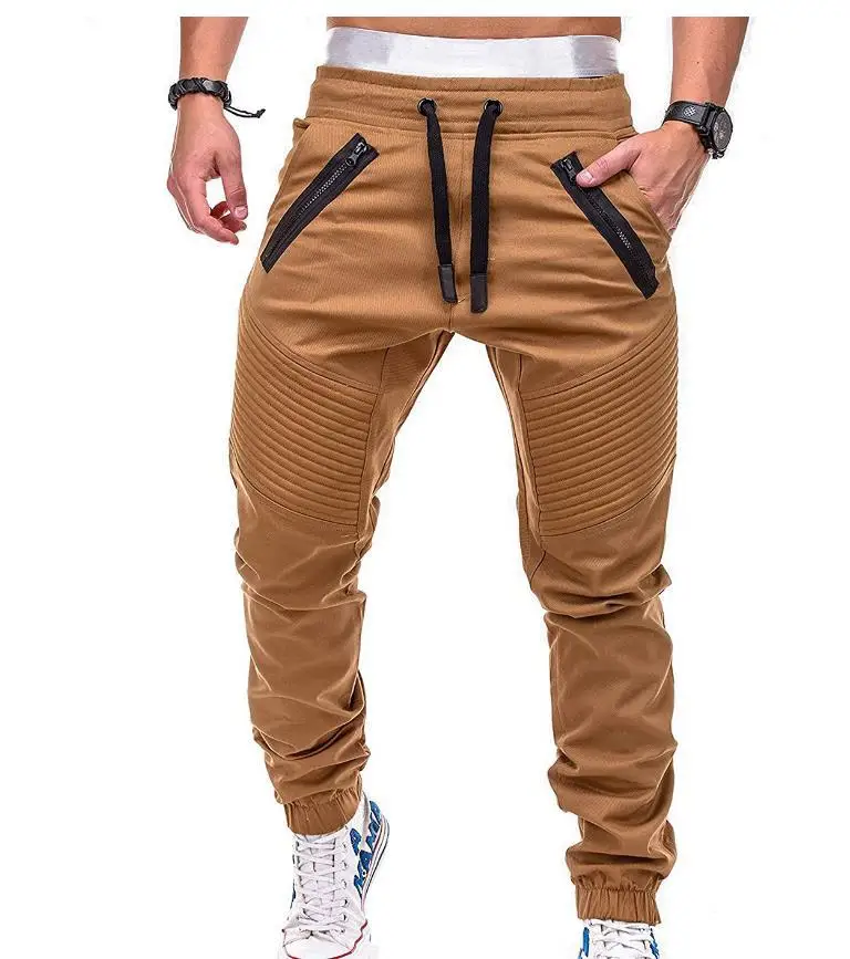 2019 Pantalones Hombre мужские штаны для фитнеса с застежкой-молнией, спортивные штаны в полоску, складные брюки, повседневные мужские штаны