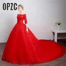 Вставка настоящих фото на заказ роскошное кружевное высококачественное красное свадебное платье Королевского поезда кружевное свадебное платье Соборное свадебное платье es