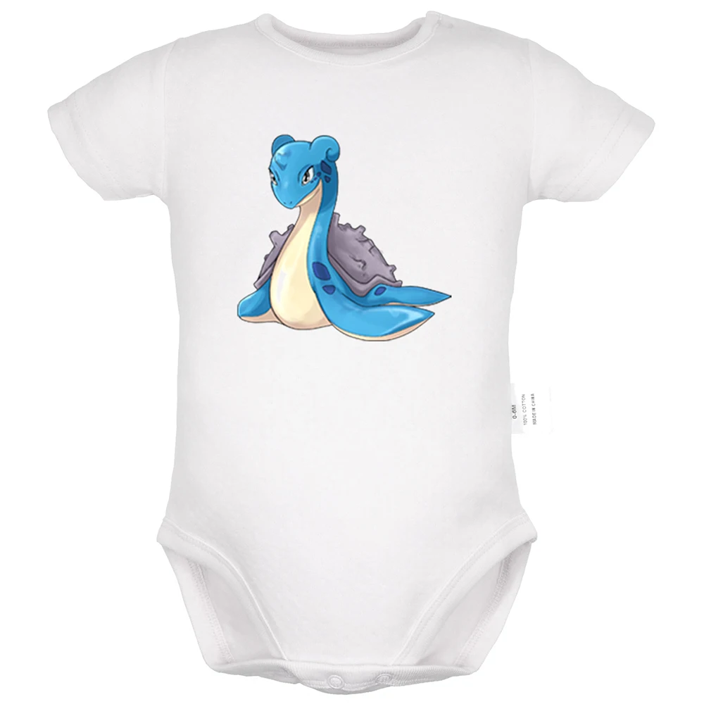 Забавный костюм для новорожденных с рисунком Pokemon Gyarados Lapras Poliwag; комбинезон для малышей; хлопковая одежда - Цвет: YdBSW973D