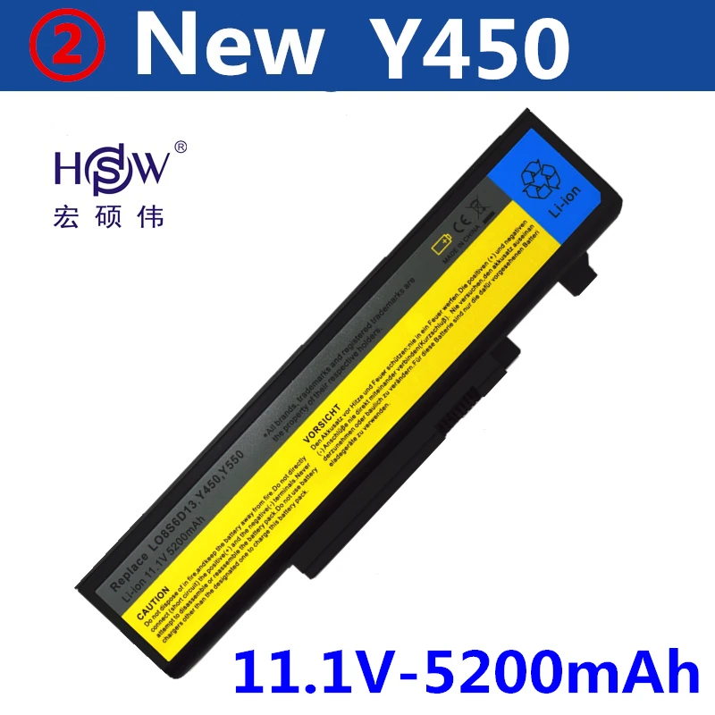 

5200MAH new 6cells Laptop Battery For Lenovo IdeaPad Y450 Y450A Y450G Y550 Y550A Y550P 55Y2054 L08L6D13 L08O6D13 L08S6D13
