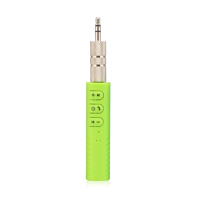 Автомобильный Bluetooth AUX 3,5 мм разъем Громкая связь Вызов Bluetooth адаптер передатчик Авто музыка Bluetooth приемники - Цвет: Green