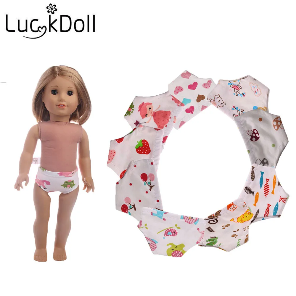 Luckdoll различных мультфильм с принтом куклы аксессуары нижнее белье подходит 18 дюймов американская кукла и 43 см для ухода за ребенком для мам Baby Doll, игрушка, подарок на день рождения