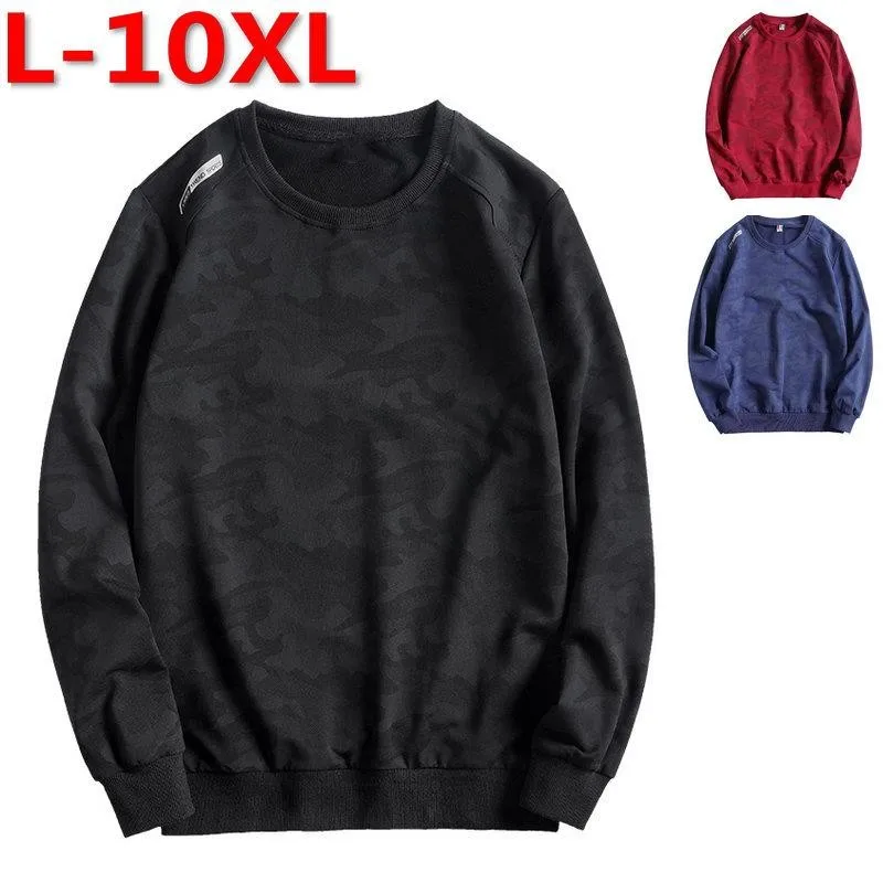 

plus size fat size L-7xl 8xl 9xl 10xl men Hoodies loose camouflage large size fat guy o-neck long-sleeve male sweatshirt 156cm