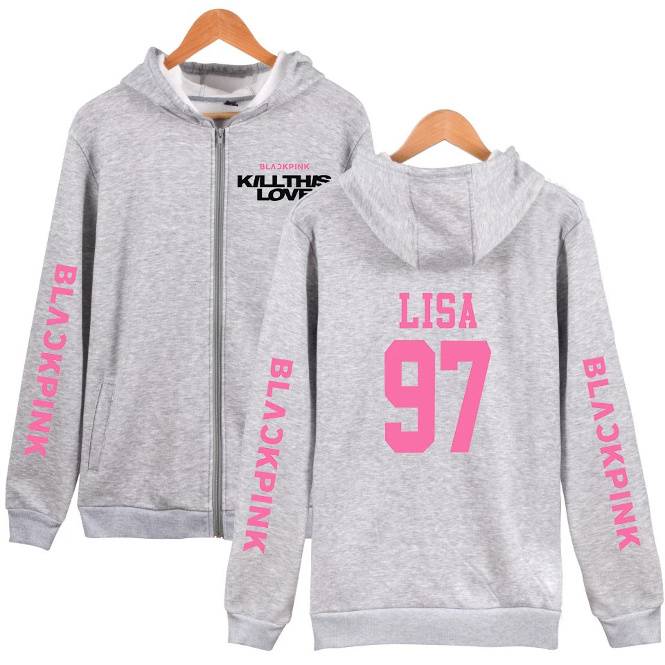 Frdun Tommee BLACKPINK Kill This футболка с надписью про любовь Мужская модная толстовка с капюшоном на молнии корейский стиль хип-хоп одежда на молнии 4XL