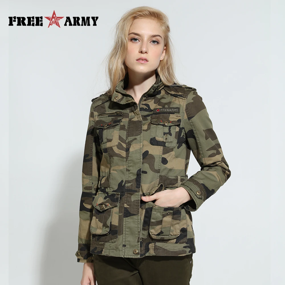 Compra Mujeres de la chaqueta verde militar online al por