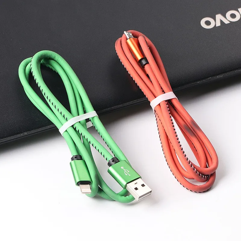 

New Charging Cable For iPhone Android Micro USB Universal Mobile Phone Temperature Sensitive Color-changing Leather Data Cable