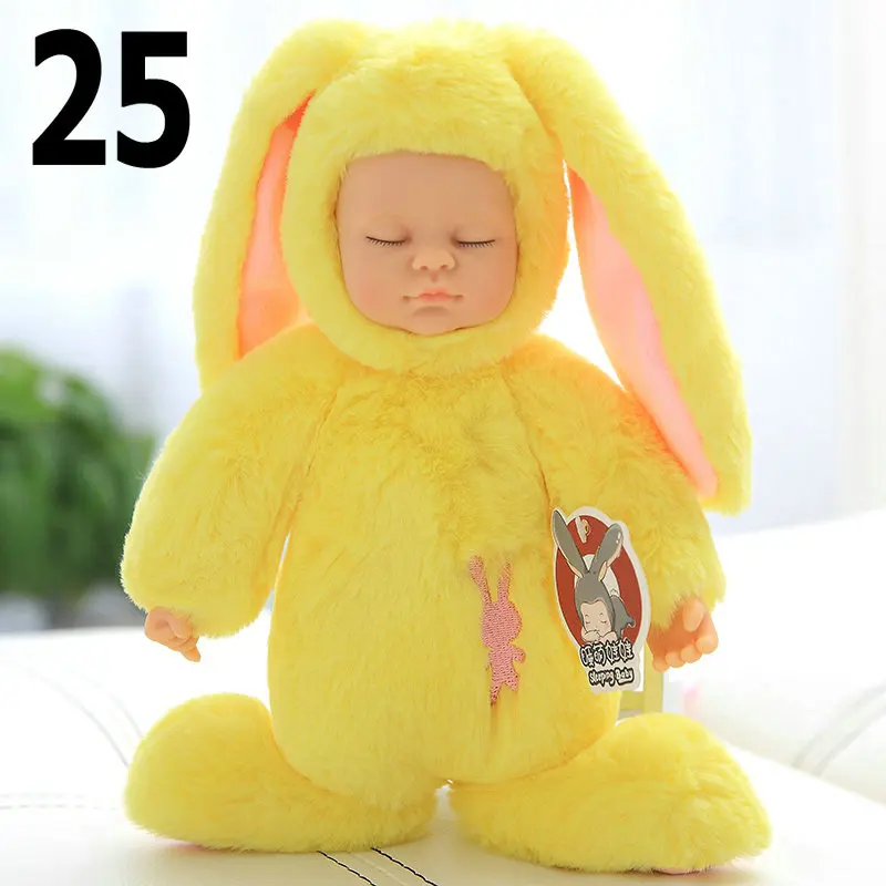 25 см силиконовая кукла reborn baby doll 17 дюймов спящие Младенцы reborn closplay кролик розовый белый Рождественский подарок для детей