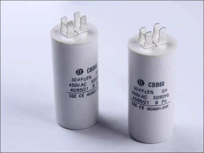 Free Shipping CBB60 30UF male tab Water pump capacitor Electric Motor