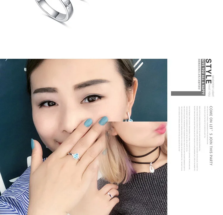 Anngill Романтические свадебные Кольца для влюбленных кристаллами от Swarovski Пара Кольца для Обручение ювелирных изделий партии Обручальные кольца