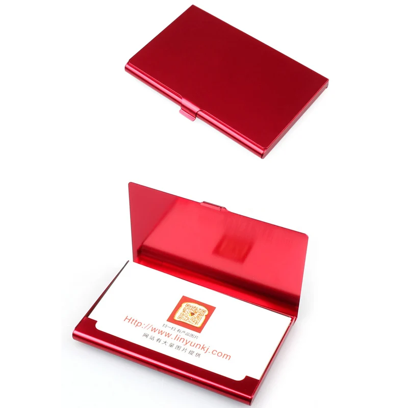 Maison Fabre Card package Hot Jasmine Creative Aluminum Holder Metal Box Cover Credit Business Card Wallet - Цвет: Красный