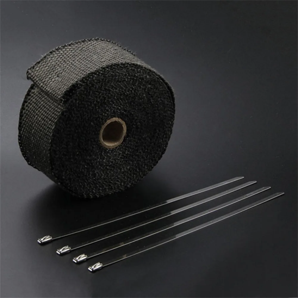 3Size 1.5mm*50mm*15m Roll Fiberglass Exhaust Header Fiberglass Heat