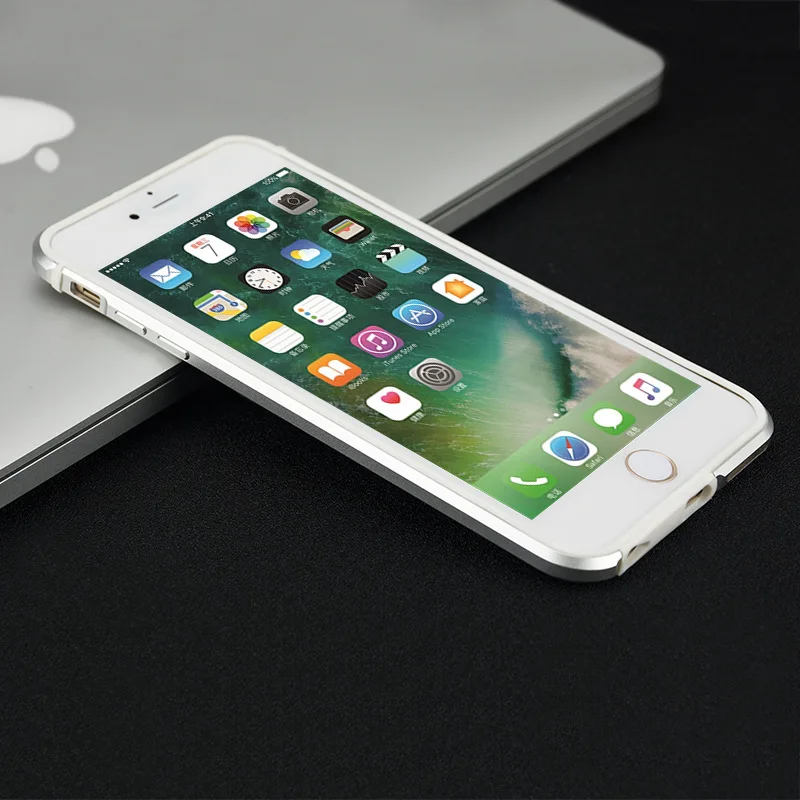 Серебристый Чехол-бампер для телефона KEYSION для iPhone 8, 8 Plus, 7 Plus, Роскошный Алюминиевый металлический и мягкий ТПУ противоударный чехол-бампер для iPhone 7, 8 - Цвет: Серебристый