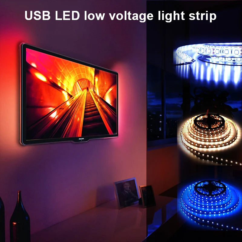 #Best Party Night Lamp Bathroom LED Strip USB Home bright Lighting Computer Flexible TV LED Desktop Screen Backlight Bias lighting