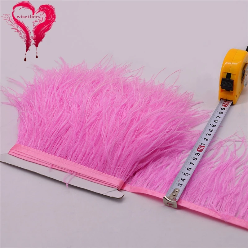5 dark pink ostrich feather fringe 5