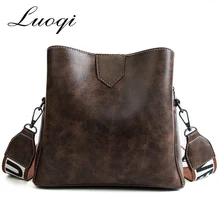 

Vintage Leather Handbag Letter Crossbody Bags for Women 2018 Bucket Messenger Bag Women's Shoulder Bag Bolsa Feminina sac a main