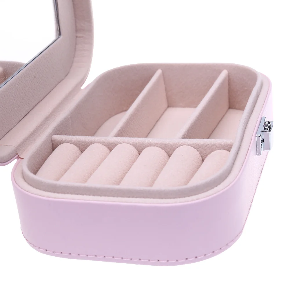

Assorted Colors PU Leather Portable Hot Jewelry Earrings Rings Necklace Bracelet Hair Clip display Box Jewelery Case Organizer