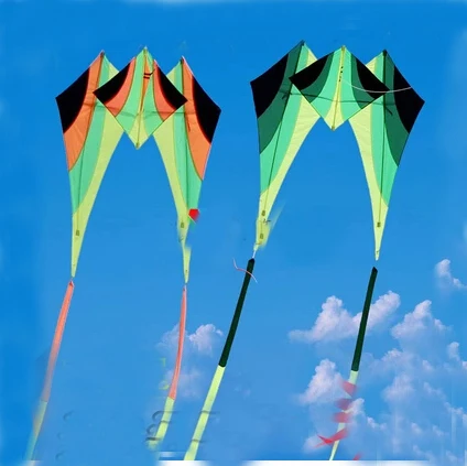 free shipping high quality walking sky delta kite with 15m tails handle line weifang kite flying kiteboard toys aquilone power