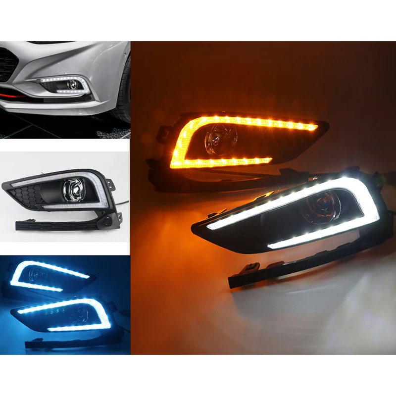 

2PCS LED Daytime Running Light Turn Yellow Signal Relay Waterproof ABS 12V Car LED DRL For Chevrolet Cruze 2016 2017 2018