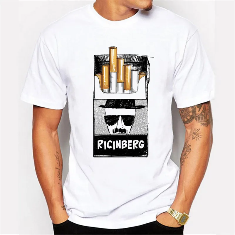 2017 Summer cigarette vintage printed men Breaking Bad T