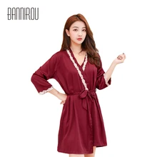 2 шт Спагетти ремень твердые сексуальные цветочные кружева женский халат набор шифон свободные весна лето осень Домашняя одежда женские халаты