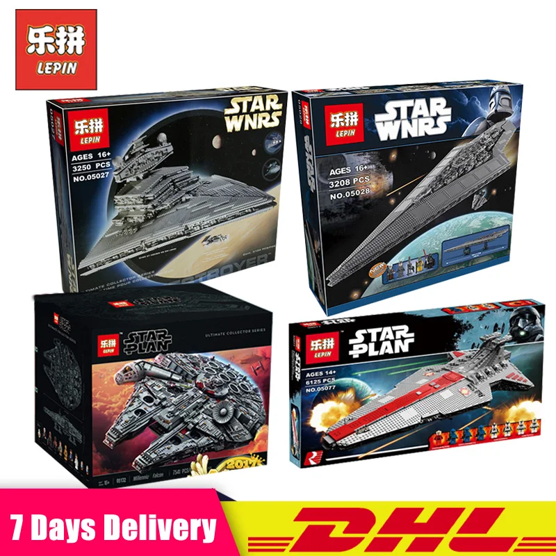 

Lepin 05027 Destroyer 05028 Execytor Super Star Destroyer 05077 The UCS Rupblic Star Destroyer Cruiser 05132 Blocks Bricks Toys