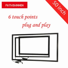 50 inch IR touch screen frame overlay kit 6 touch points overlay touch panel with tempered glass and belt 50 inch IR touch screen frame overlay kit 6 touch points overlay touch panel with tempered glass and belt