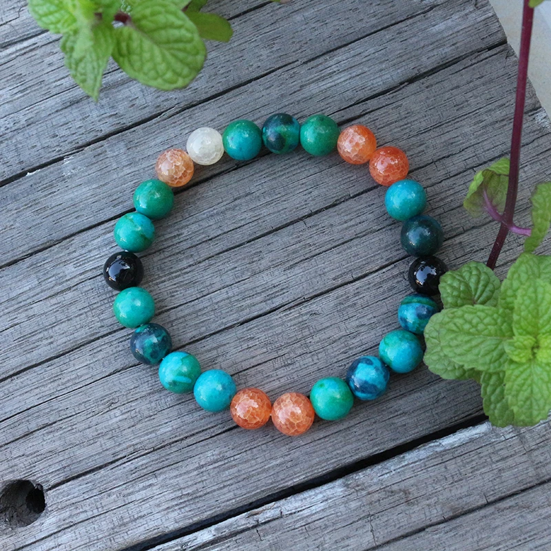 8mm Stone Beads,Dyed Azurite, Orange Onyx,JapaMala Sets,Spiritual Jewelry,Meditation Beads,Inspirational Necklace,108 Mala Beads
