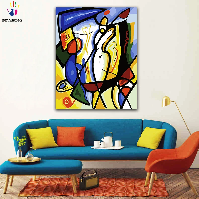 

DIY colorings pictures by numbers with colors Picasso abstract style woman picture drawing painting by numbers framed Home