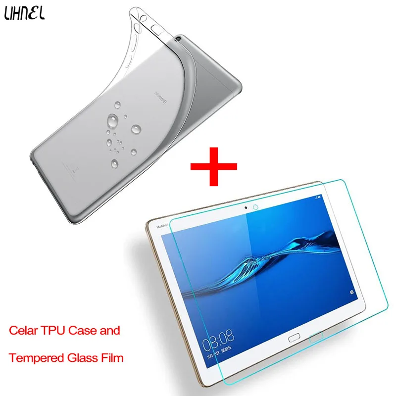 

9H Premium Tempered Glass Screen Protector for Huawei MediaPad T3 10 Screen Protect with Clear TPU Covers For t310 9.6inch