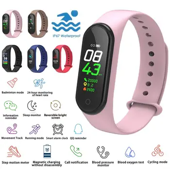 

M4 Smart Band Fitness Tracker Heart Rate Blood Pressure Sleep Monitor Smart Bracelet Multi-Sports Mode IP67 Bluetooth Wristband