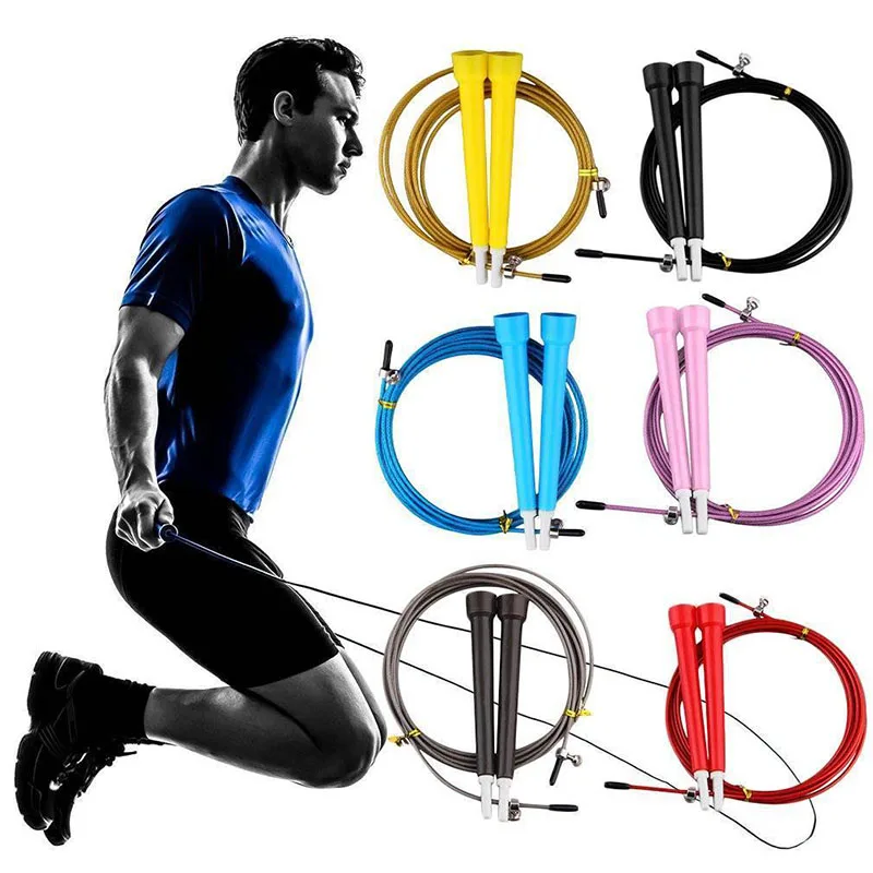 

Fashionable Crossfit Steel Jump Rope 3m Adjustable Skipping Rope saltarina Exercises Training Cable Fitnesss Equimpment