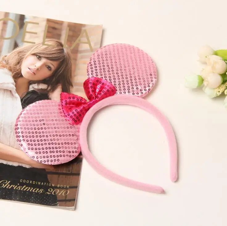 

1pc Girls Boys Bow Minnie Mickey Ears Baby Hair Accessories Ladies Headband Kids Christmas Hairband Happy Birthday Party Decors