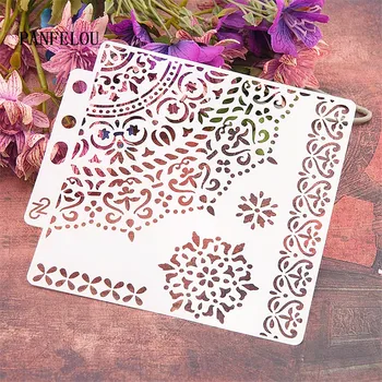 

Bud silk wreath scrapbook stencils spray plastic mold shield DIY cake hollow Embellishment printing lace ruler valentine