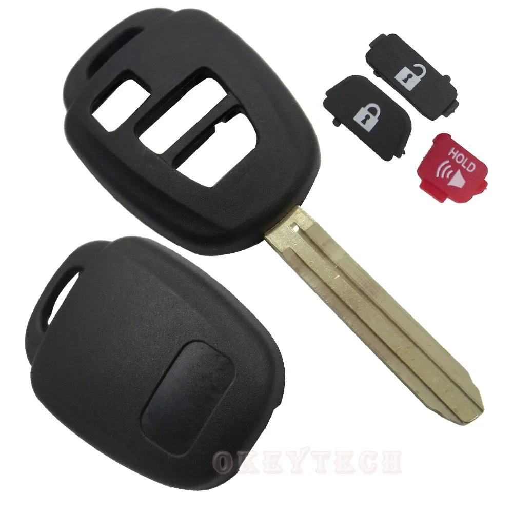 OkeyTech 3 кнопки Замена ключа автомобиля оболочки чехол авто ключ-контроллер, не острый лезвие toy43 для Toyota Camry 2012 2013 Corolla