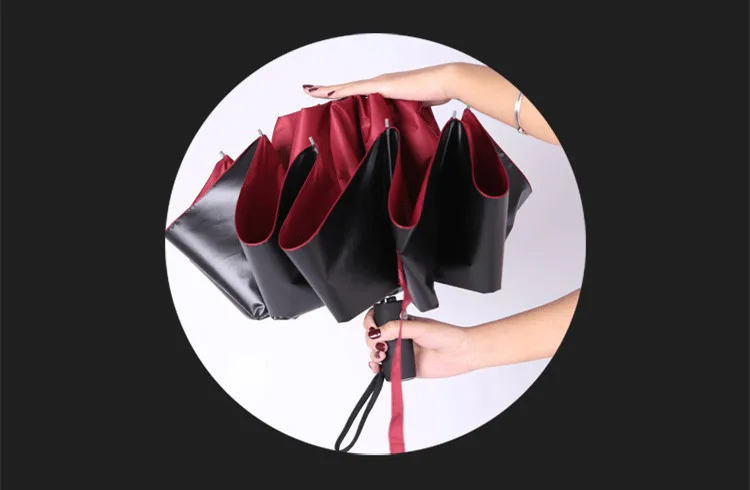 FGHGF 8 ребер модное черное покрытие автоматический обратный складной зонтик цвет перевернутый Chuva дождь для женщин 3 складные солнечные зонтики
