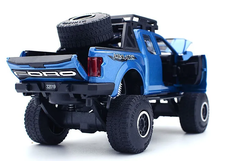 1:32 FORD F150 Raptor Pickup Diecast с музыкой мигающий автомобиль игрушка Подарки для детей сплав моделирование большое колесо внедорожник Z523