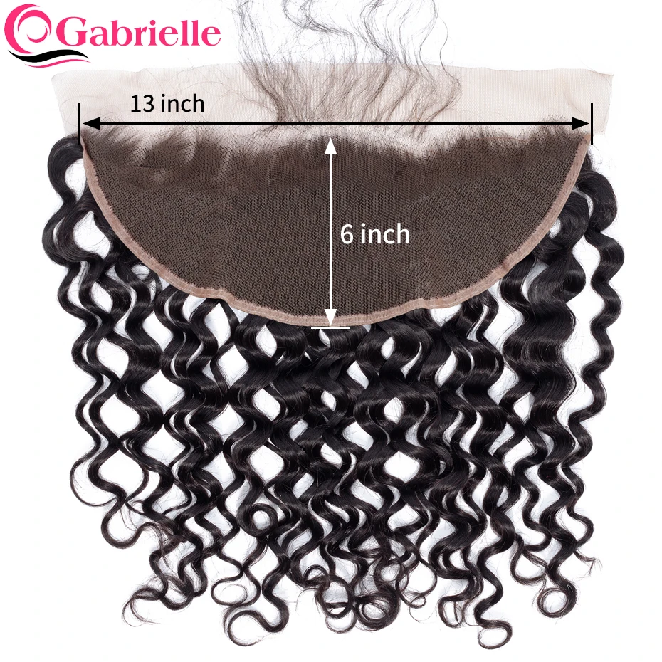 

Gabrielle Water Wave 13x6 Lace Frontal Brazilian Human Hair Pre-plucked Hairline Frontal with Baby Hair Remy Hair Extensions