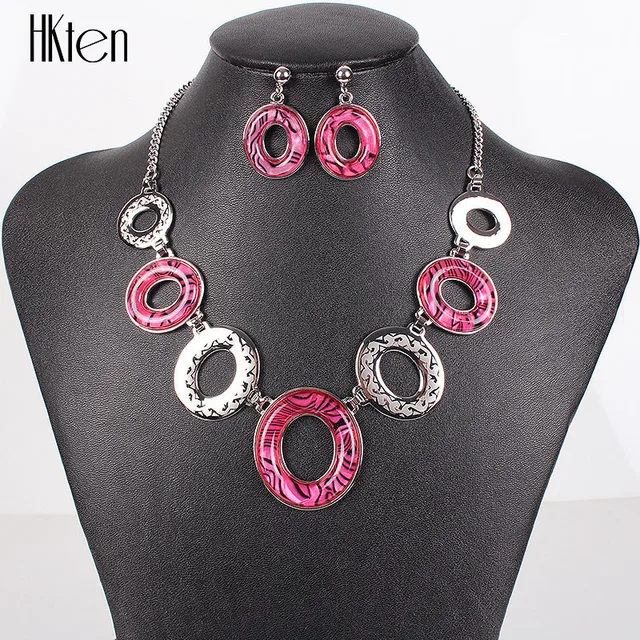 Buy MS17732 Fashion Brand Jewelry Sets Silver Plated Ring Necklace Woman's