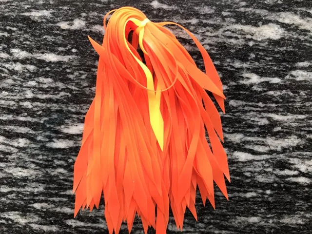 50 pcs 5 colors Colorful Silicone Streamer Spinnerbait Buzzbait Rubber Jig Lures skirt Variety of colors Orange Red