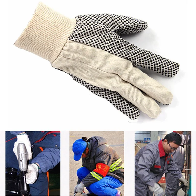 

Hot Sale CE Certificated EN388 Dotted Canvas Work Safety Gloves Mechanic Working Gloves