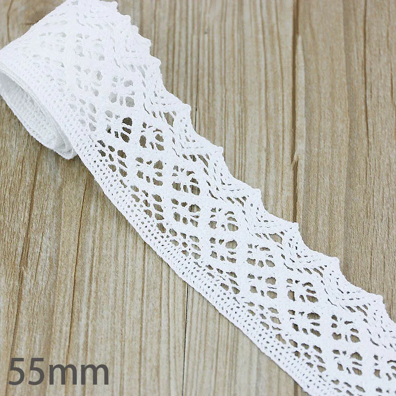 5 meters/roll) White Cotton Embroidered Lace Net Fabric Trim DIY Sewing Handmade Craft Ribbon Materials