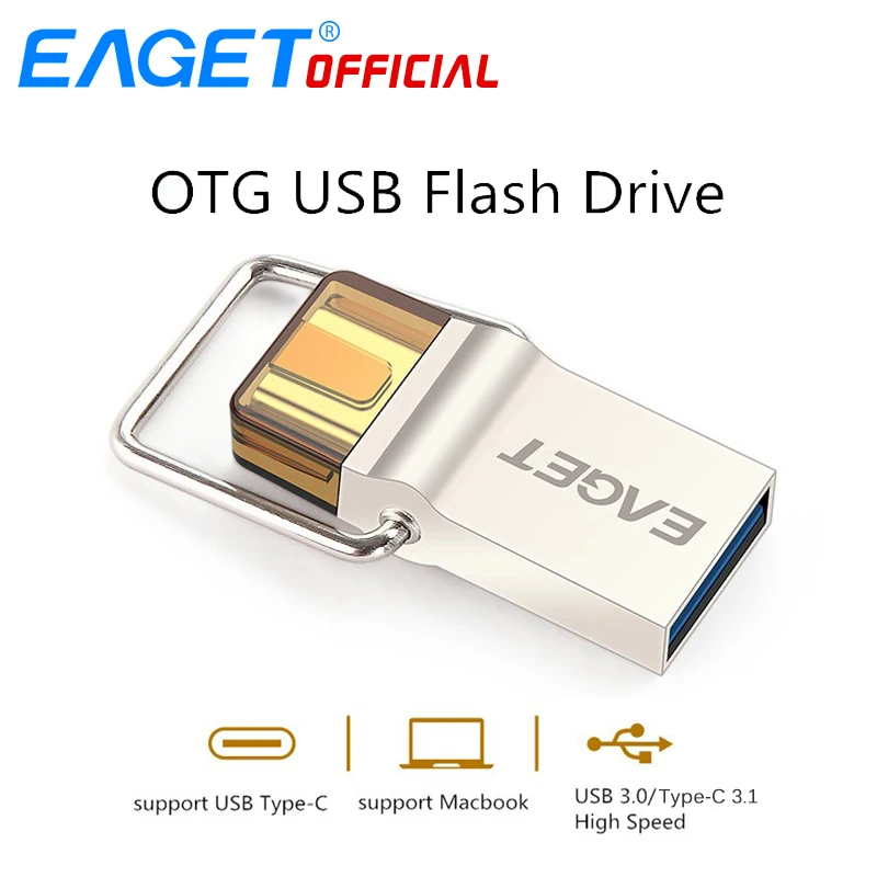 

EAGET Type-C USB 3.0 Disk USB Flash Drive 64GB Pen Drive 16GB 32GB OTG Metal USB Flash Stick Disk For HUAWEI PC for Type-C Phone