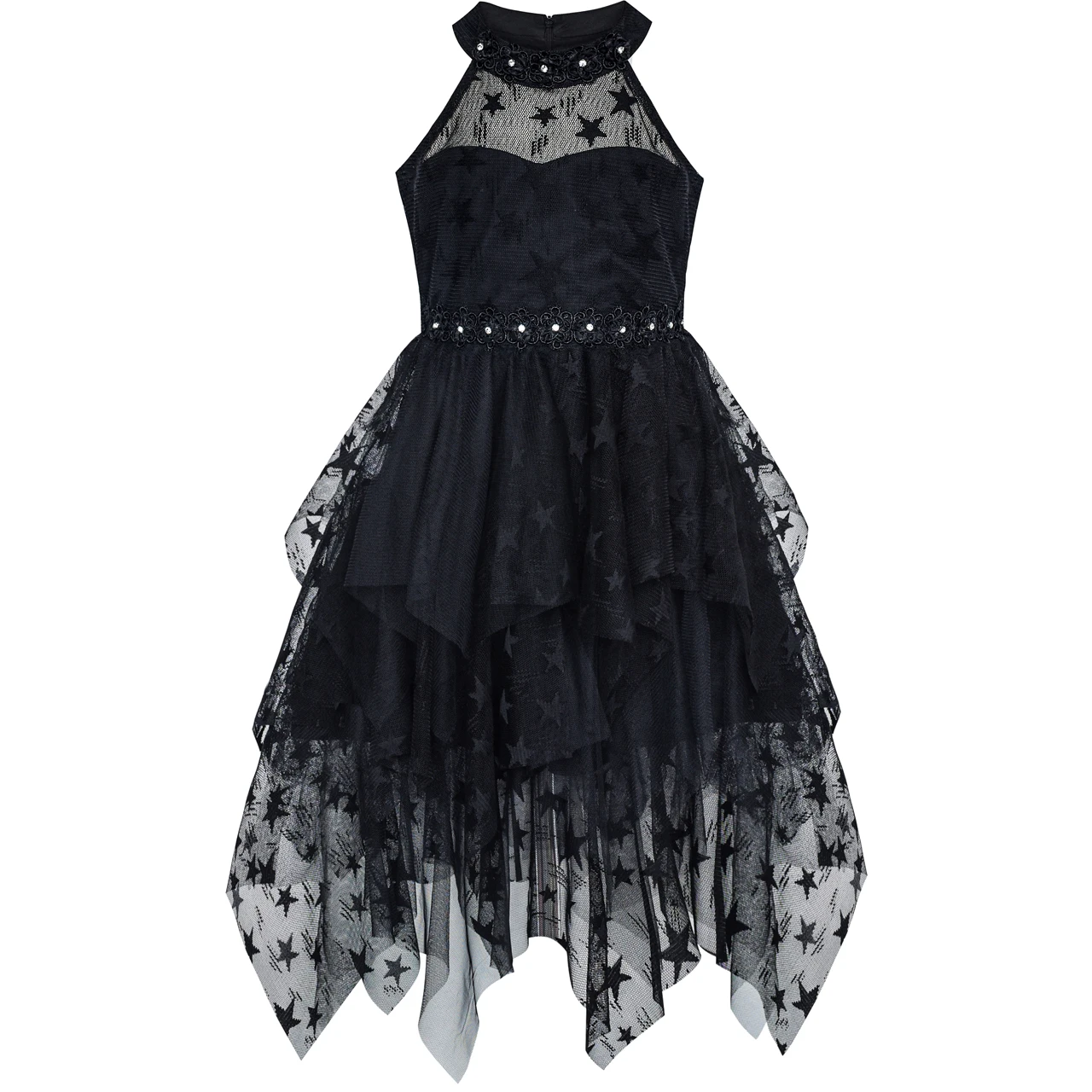 Flower Girl Dress Black Halter Lace Star Tutu Dancing Party 2020 Summer Princess Wedding Dresses Children Clothes Pageant | Детская