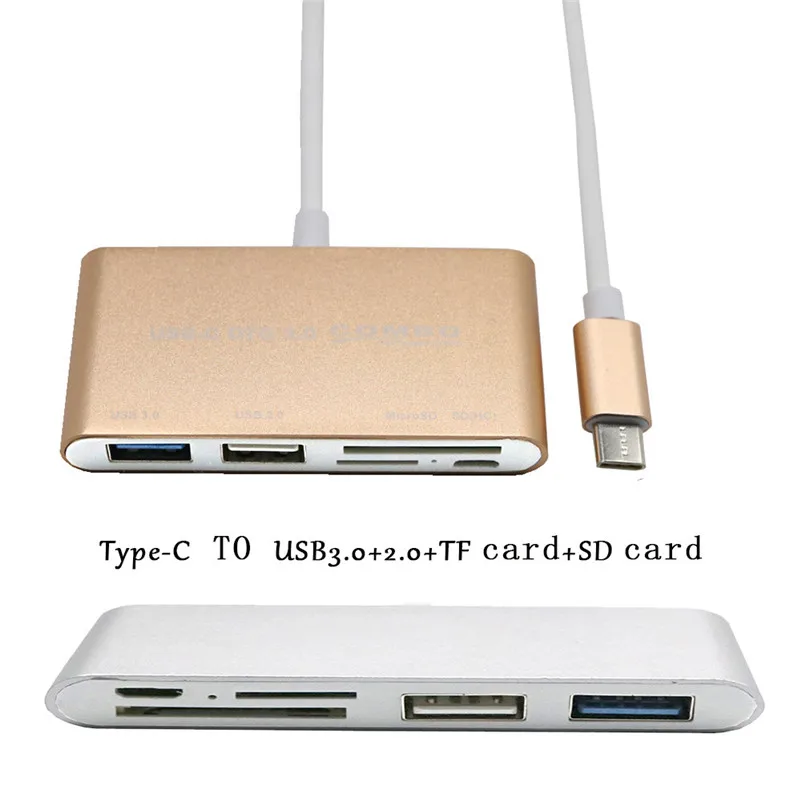 5 в 1 Тип-C USB-C 3,1 OTG USB 3,0 2,0 концентратор SD/TF Card Reader комбо для портативных ПК A8