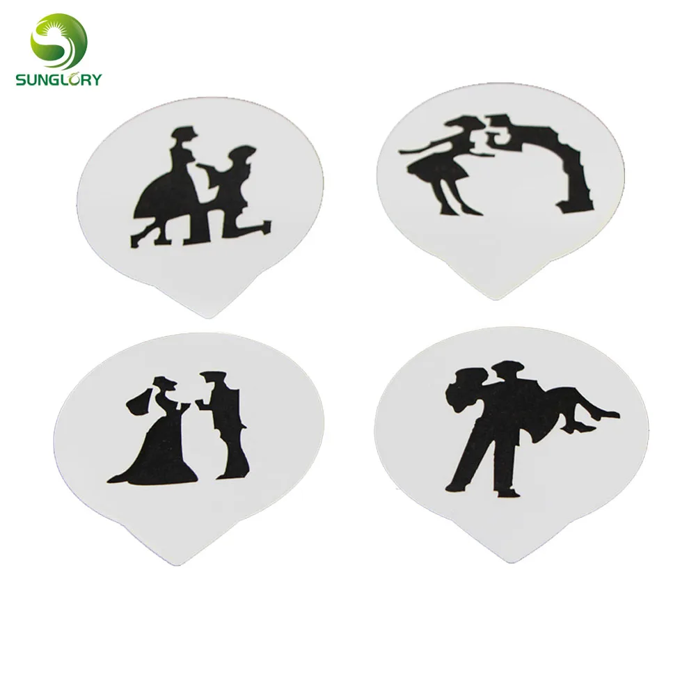 Petits Pochoir De Gateau Couple Amoureux 4 Pieces Ensemble Decoration De Mariage Pochoir De Cupcake Cookie Moule Modele De Gateau Outils De Cuisson Pour Gateaux Aliexpress