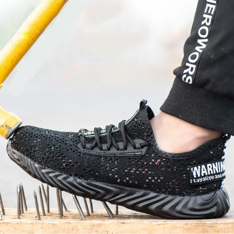 

2019 Summer light Breathable Protective Shoes Men's Steel Toe Caps Anti-smashing Boots Safety Net Shoes Men And Women